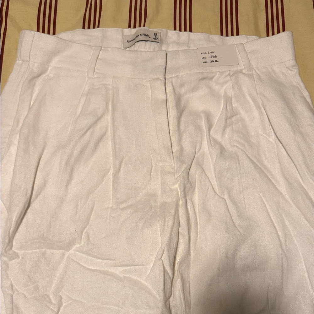 Abercrombie & Fitch White Wide Leg Pants